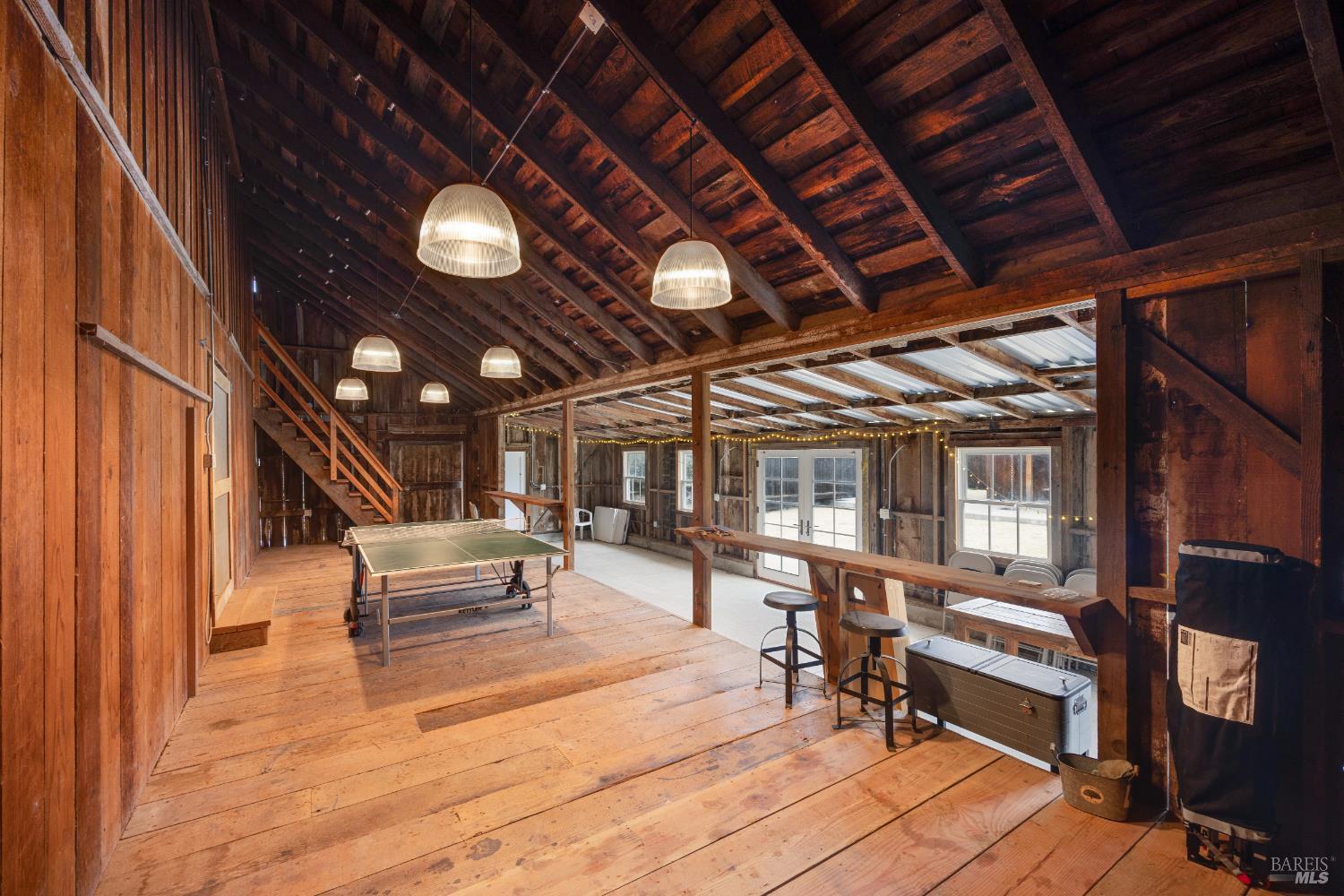 Restored barn interior at a Steve-represented Lohrman Lane property